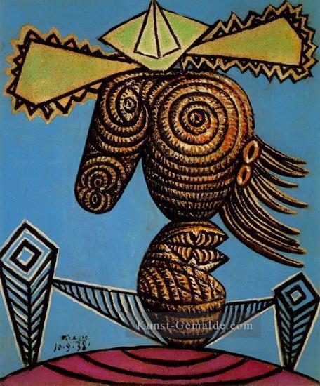 Figur feminine au chapeau assise sur une chaise 1938 kubismus Pablo Picasso Ölgemälde